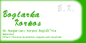 boglarka korpos business card